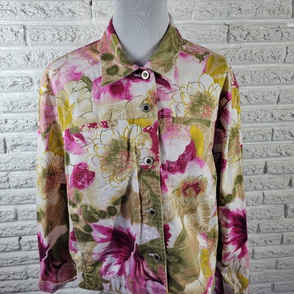 Caribbean Joe Womens Jacket Extra Large XL Blazer Cotton Blend Pink SWE6E - Picture 3 of 8